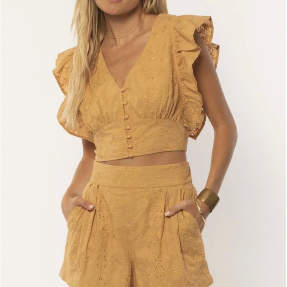 Comilla woven yellow crop top